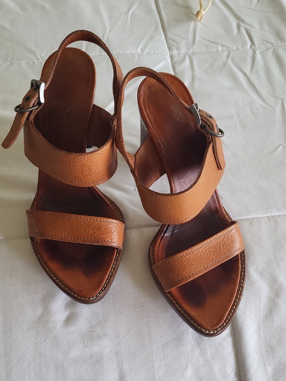 Prada Brown Leather Strappy Sandals